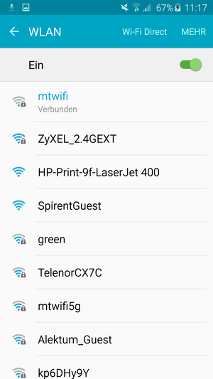 Sie sind nun mit dem WLAN-Netzwerk verbunden