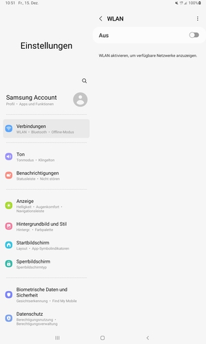 Schalten Sie WLAN ein