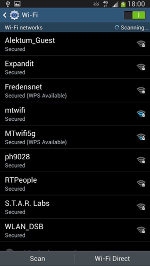 Select the wireless network you want to connect to