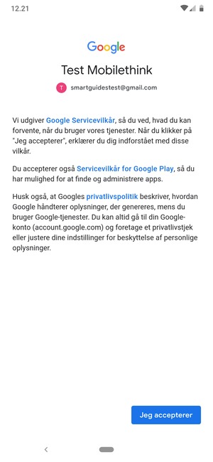 Vælg Jeg accepterer