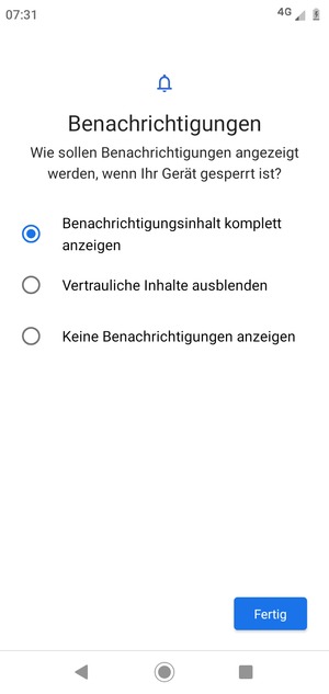 Wählen Sie die gewünschte Option und wählen Sie Fertig