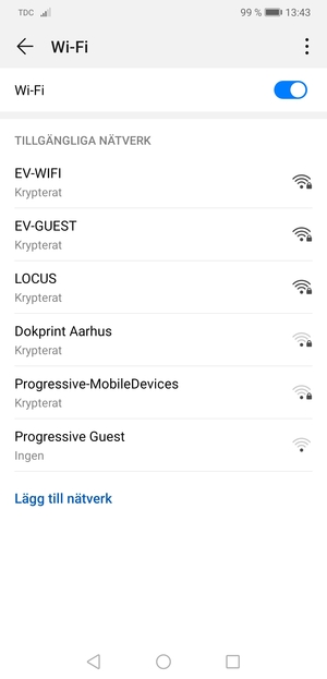 Tryck på det trådlösa nätverket som du vill ansluta till
