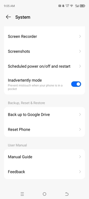 Scroll to and select Back up to Google Drive