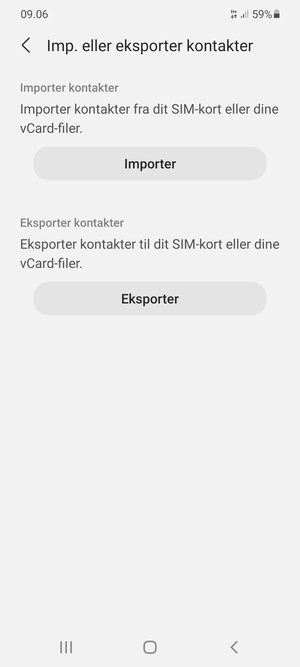 Vælg Importer