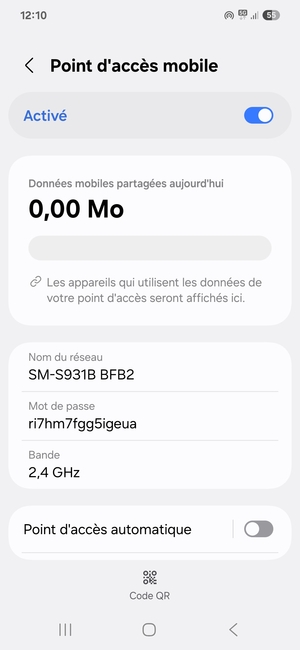 Votre téléphone est maintenant configuré pour être utilisé comme modem