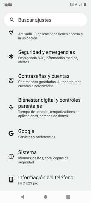 Desplácese y seleccione Sistema