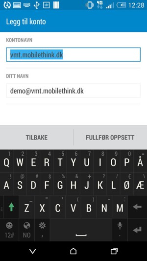 Gi kontoen din et navn, og skriv inn navnet ditt. Velg FULLFØR OPPSETT