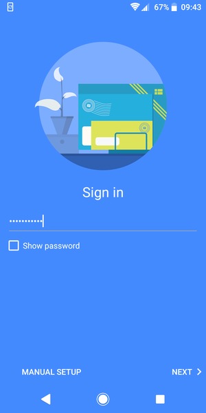 Enter your password and select MANUAL SETUP
