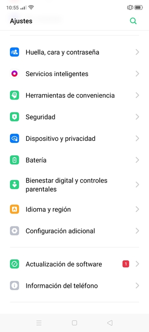 Desplácese y seleccione Dispositivo y privacidad