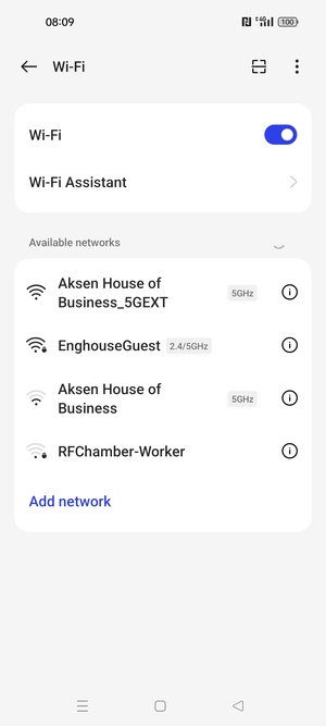 Select the wireless network you want to connect to