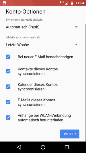 Scrollen Sie nach unten und wählen Sie WEITER