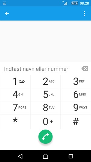 Tryk og hold 1-tallet nede