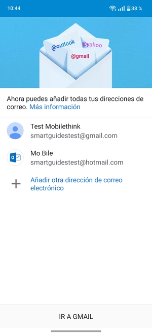 Seleccione IR A GMAIL