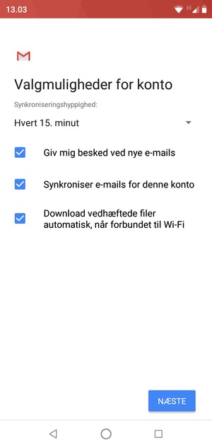 Vælg NÆSTE