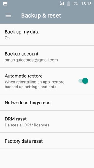 Return to the Backup & reset menu and select Backup account