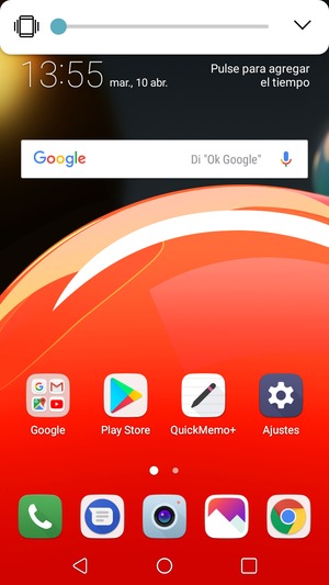 Continúe presionando para el modo de vibración, el cual es aprobado con una vibración corta