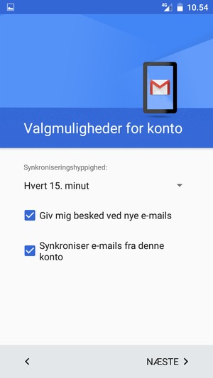 Vælg NÆSTE