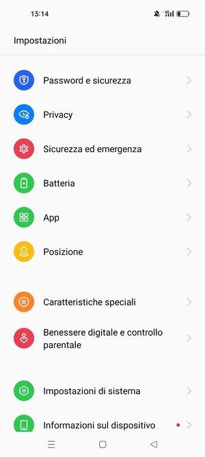 Scorri e seleziona Password e sicurezza