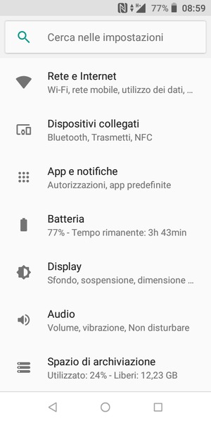 Seleziona Rete e Internet