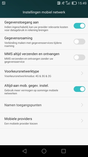 Selecteer Voorkeursnetwerktype / Netwerkmodus