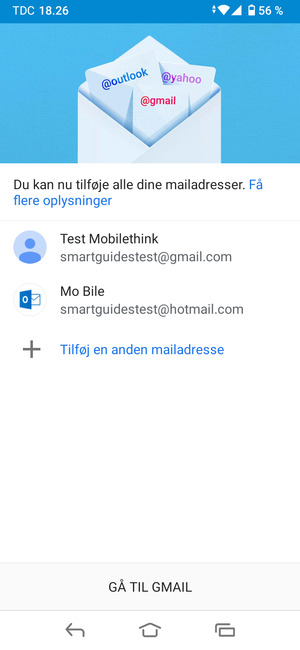 Vælg GÅ TIL GMAIL
