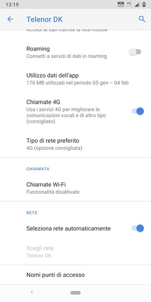 Scorri e seleziona Nomi punti di accesso