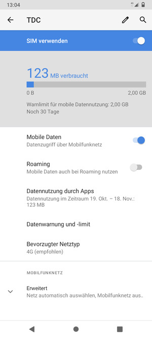 Wählen Sie Erweitert