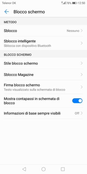 Seleziona Sblocco