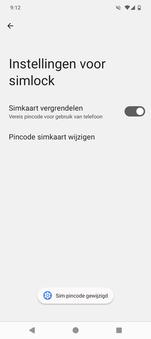 Uw Sim-pincode is gewijzigd