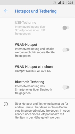 Wählen Sie WLAN-Hotspot einrichten