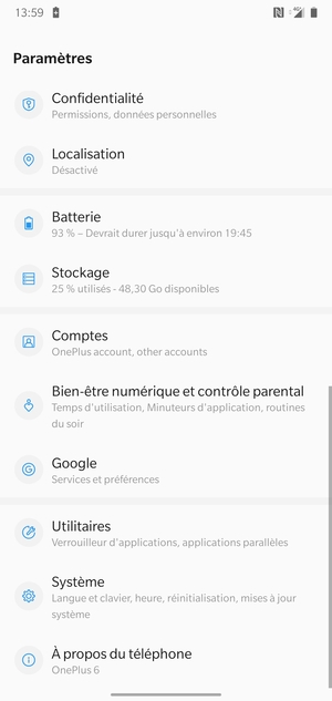 Faites défiler et sélectionnez Système