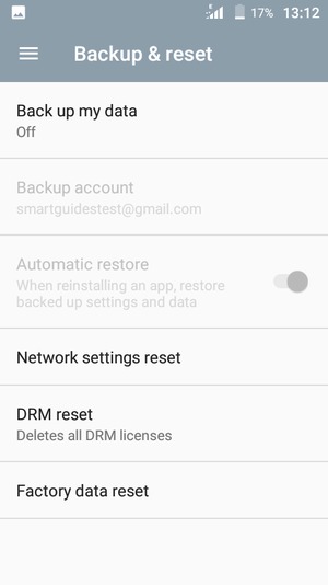 Select Back up my data