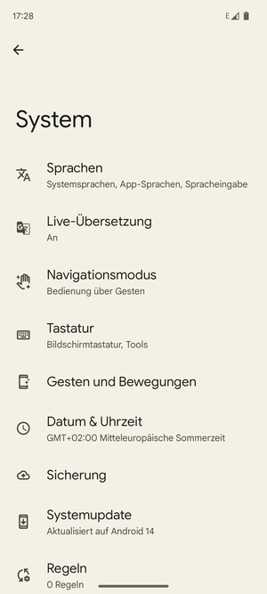 Wählen Sie Systemupdate