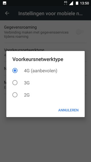 Selecteer uw voorkeursoptie