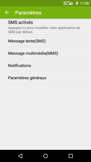 Sélectionnez Message texte(SMS)