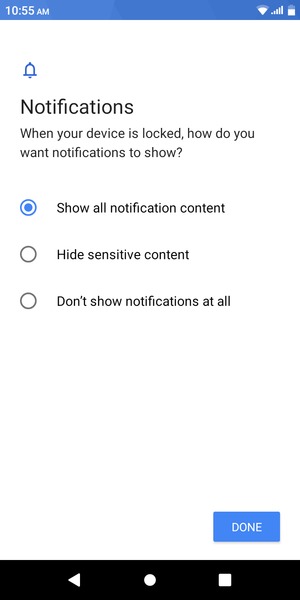 Select your preferred option and select DONE