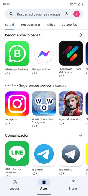Seleccione la barra de Búsqueda