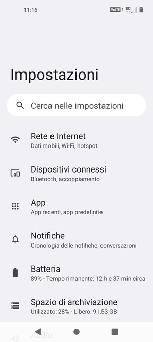 Seleziona Rete e Internet