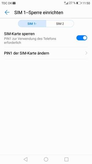 Wählen Sie SIM 1 oder SIM 2 und wählen Sie PIN der SIM-Karte ändern