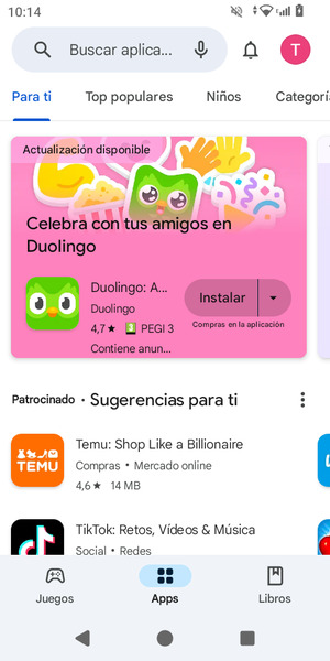 Seleccione la barra de Búsqueda