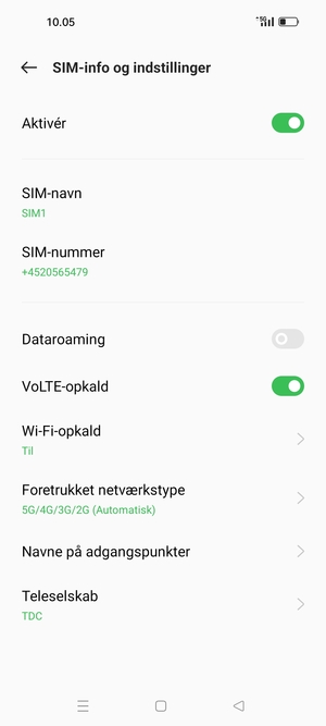 For at skifte netværk, hvis der opstår netværksproblemer, vælg Teleselskab
