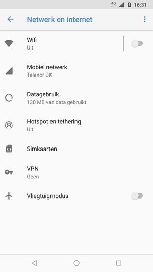 Selecteer Mobiel netwerk