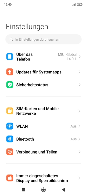 Wählen Sie SIM-Karten und Mobile Netzwerke