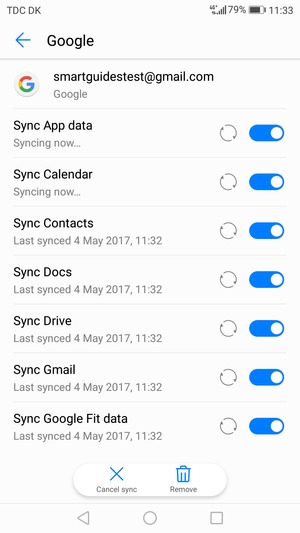 Your information will be synchronised
