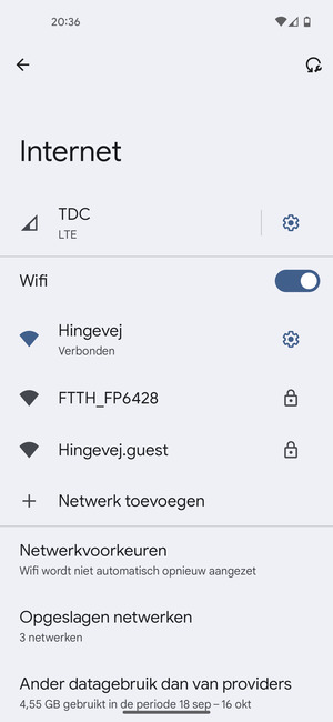 U bent nu verbonden met het WiFi-netwerk