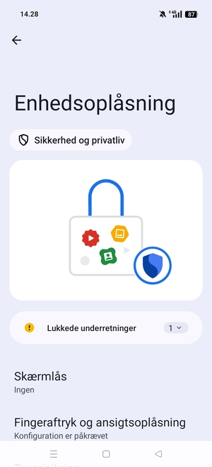 Vælg Skærmlås