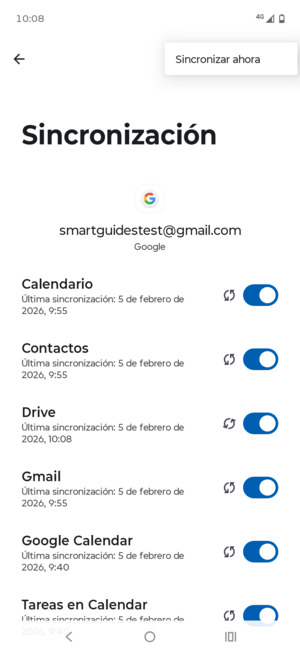 Seleccione Sincronizar ahora