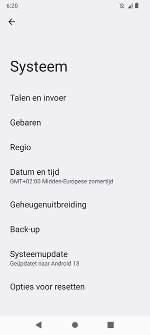 Selecteer Back-up