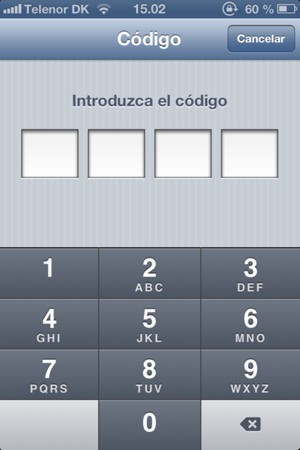 Introduzca su clave de acceso para el bloqueo del teléfono si éste ya está activado en su teléfono