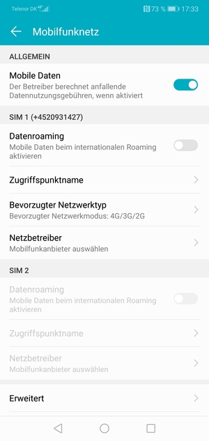 Um das Netzwerk zu wechseln, falls Probleme auftreten, wählen Sie Netzbetreiber